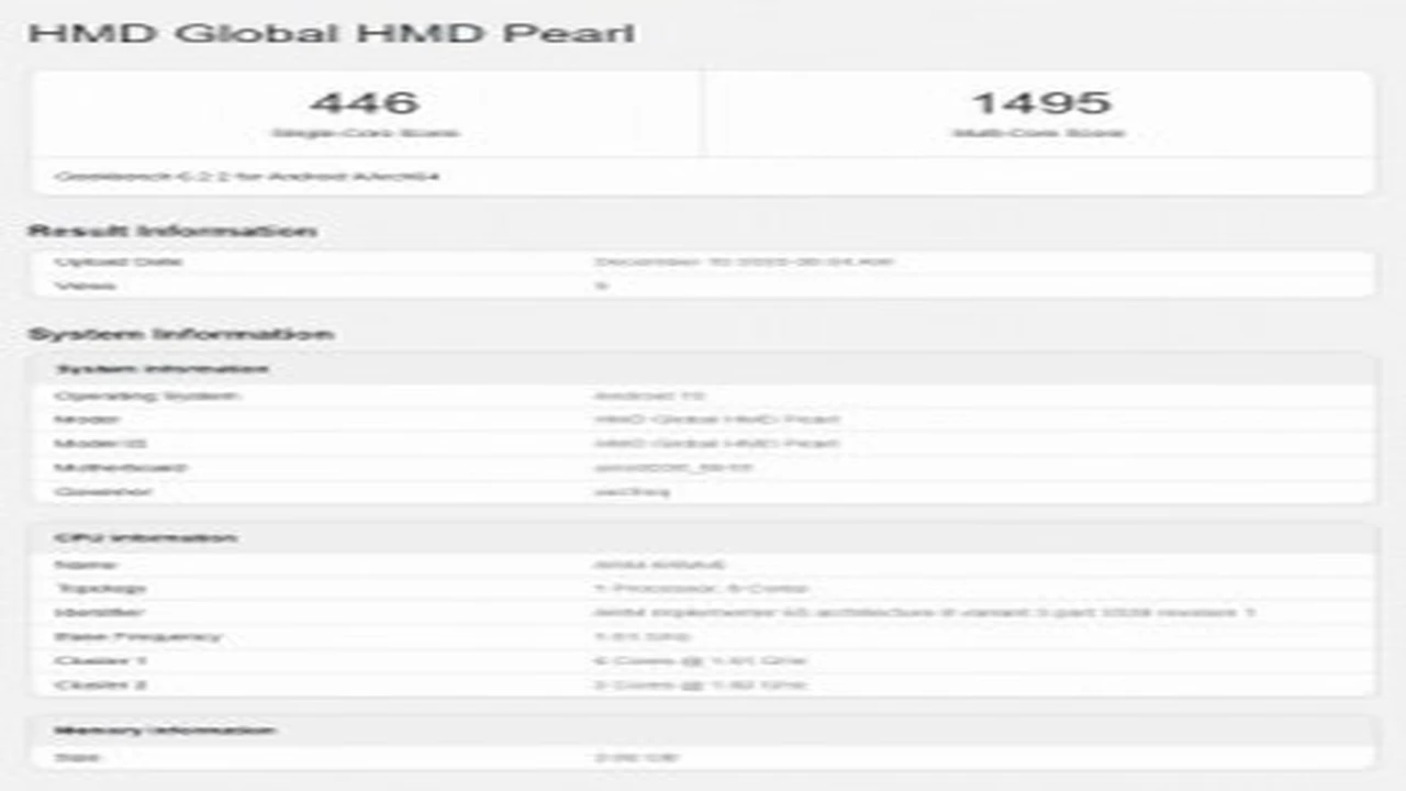 ظهور هاتف HMD Pearl على Geekbench يثير الشك بأنه Pulse 2 Pro – 25H